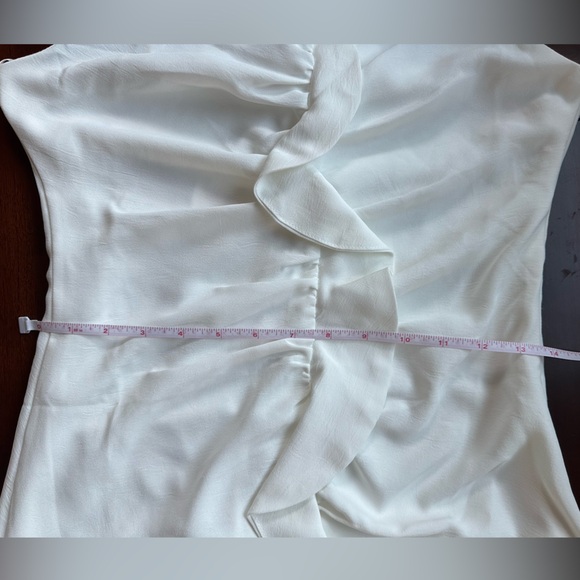She + Sky White Ruffle Tie-Strap Mini Dress - Size M - Picture 7 of 10